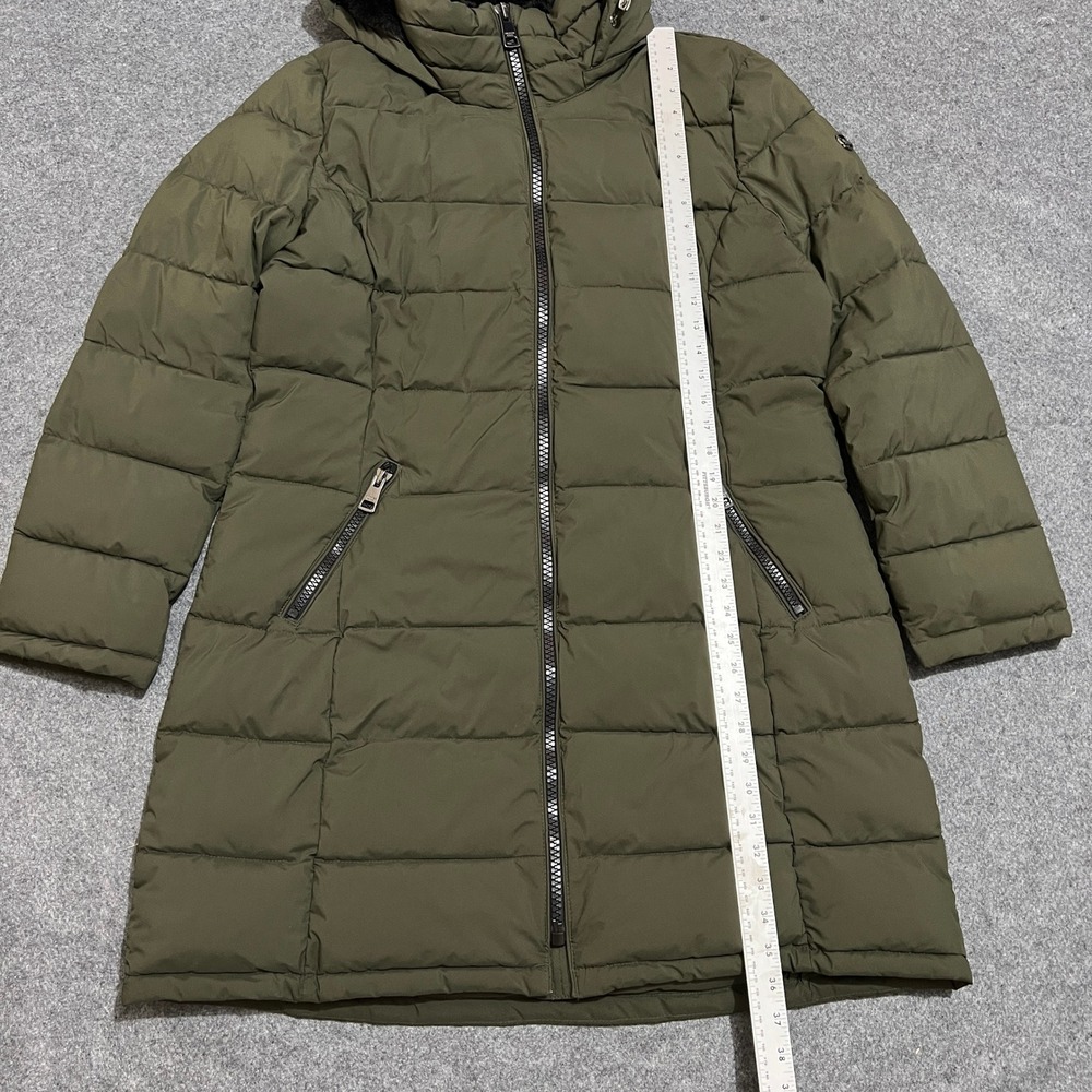 Andrew Marc Stretch Hooded Puffer Coat Olive Green Women's Size XL - Picture 6 of 15